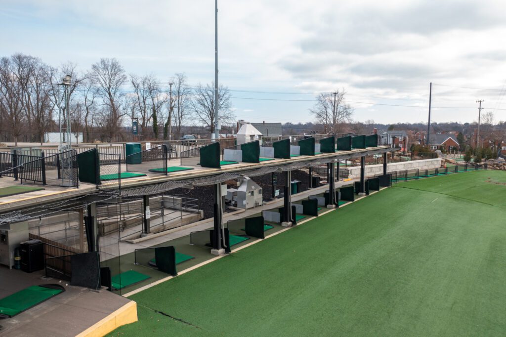 Overview of available driving range bays at Cool Springs Golf